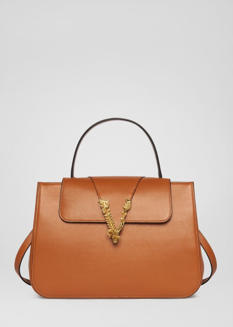 Versace Virtus Top Handle Bag Handle Bag γυναικεια καφε | YTIKWN2