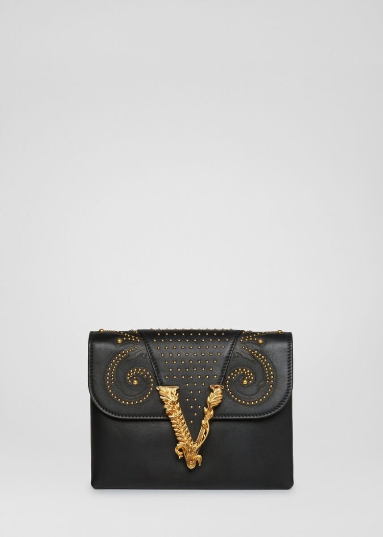 Versace Virtus Western Clutch τσάντα clutch γυναικεια μαυρα | PXCXRS6