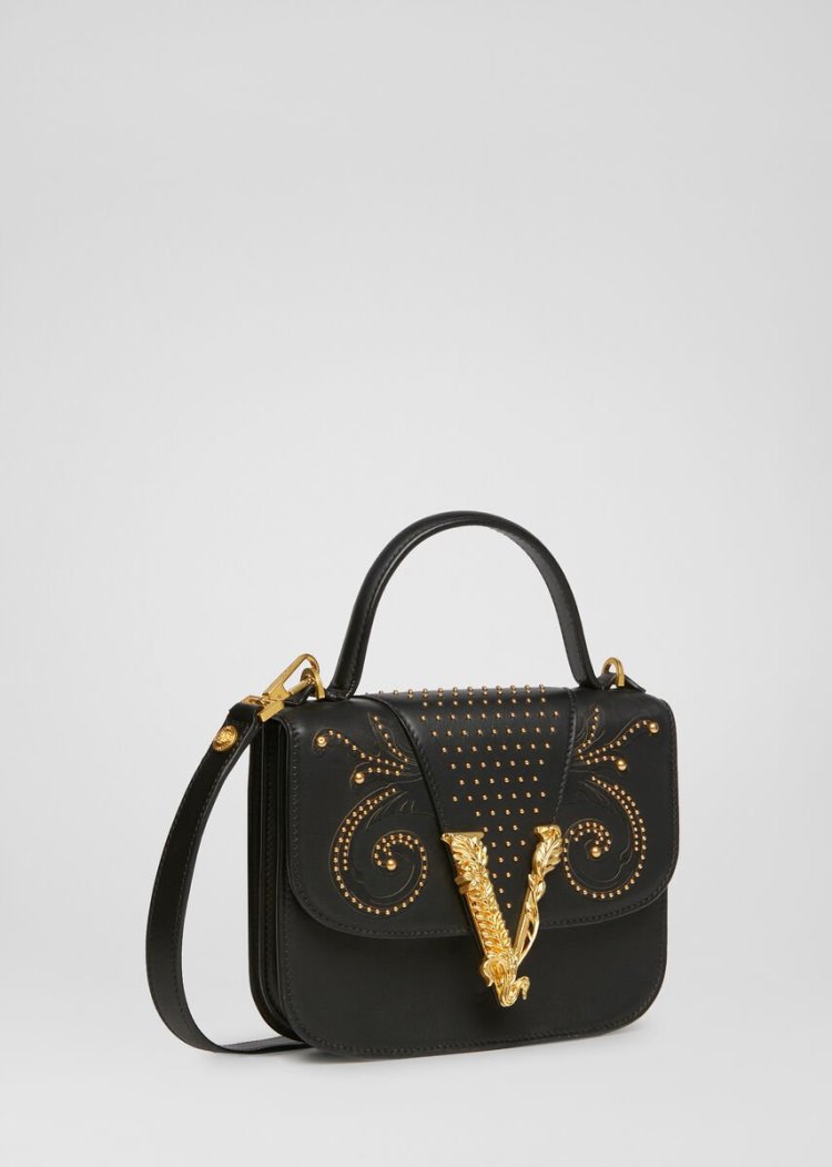 Versace Virtus Western Dual Carry Bag τσαντα χειροσ γυναικεια μαυρα | CYGEUZK