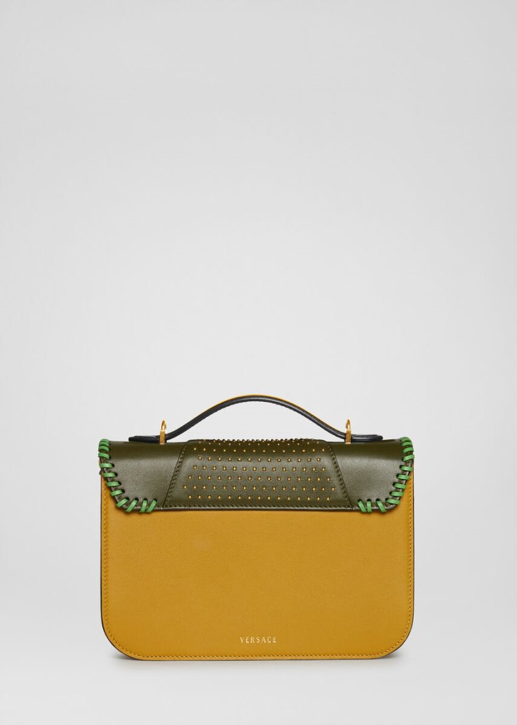Versace Virtus Western Shoulder Bag Virtus Bag γυναικεια κίτρινα | VHL7EEI