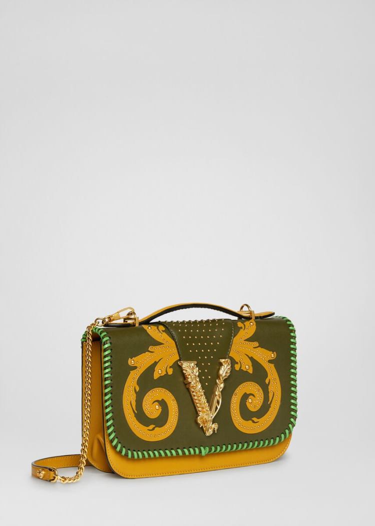 Versace Virtus Western Shoulder Bag τσάντεσ ώμου γυναικεια κίτρινα | J89074C