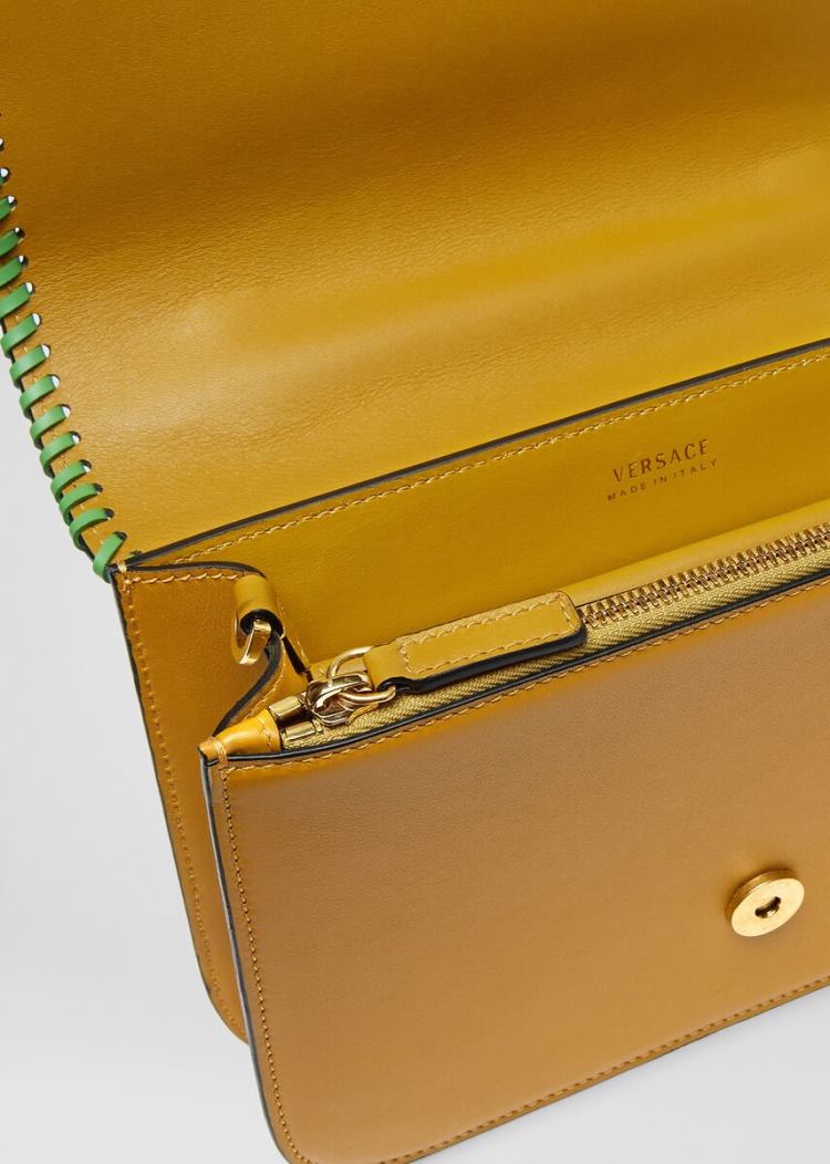 Versace Virtus Western Shoulder Bag τσάντεσ ώμου γυναικεια κίτρινα | J89074C