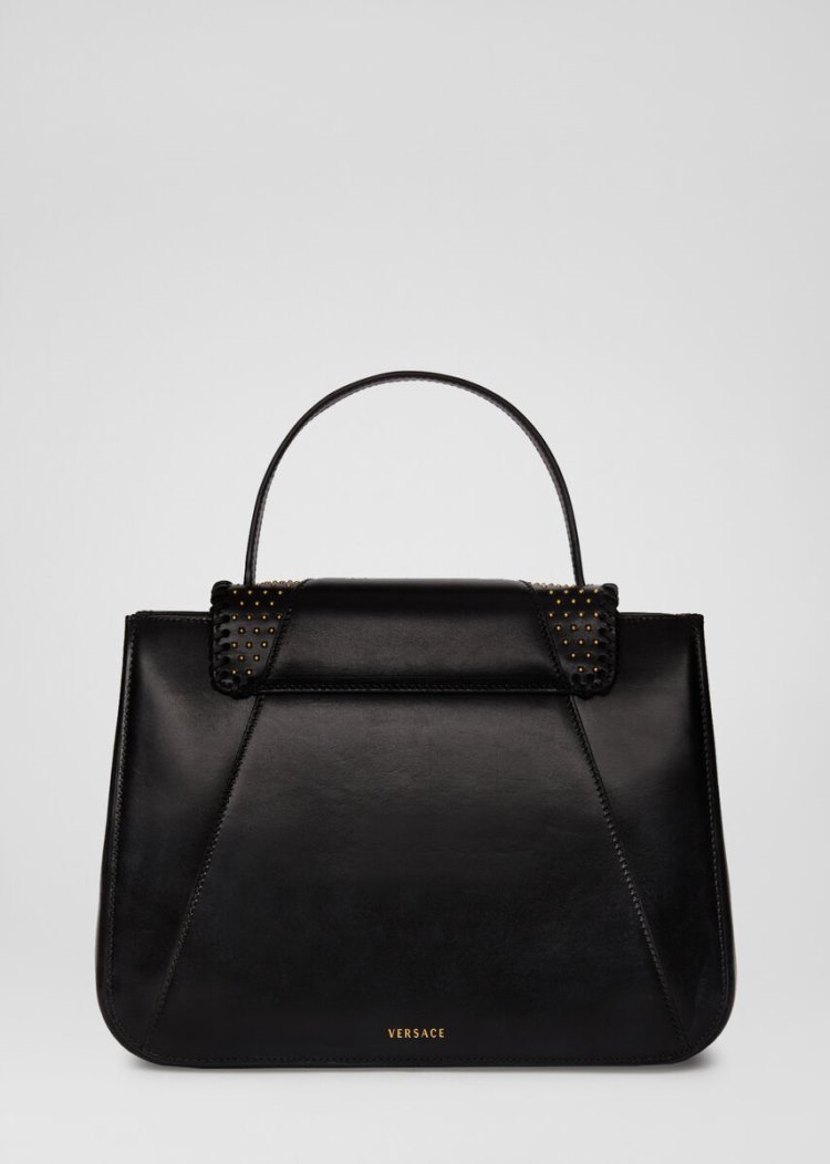 Versace Virtus Western Top Handle Bag Handle Bag γυναικεια μαυρα | 7AHBFOK