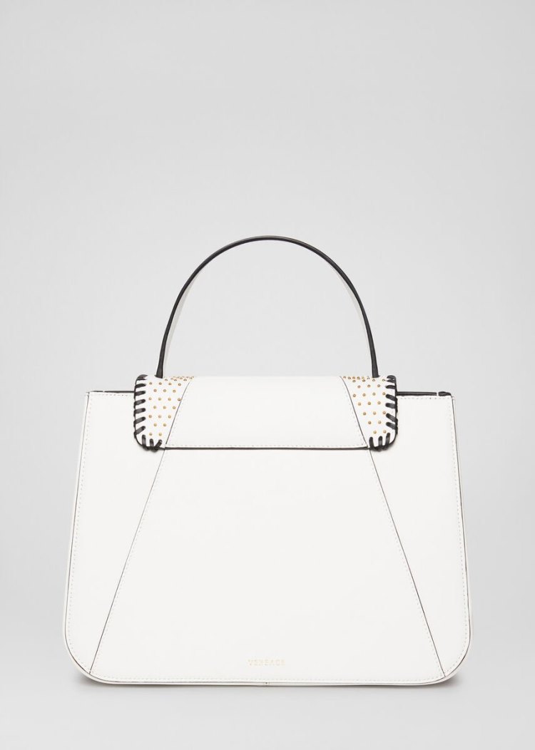 Versace Virtus Western Top Handle Bag Handle Bag γυναικεια ασπρα μαυρα | O551IA2