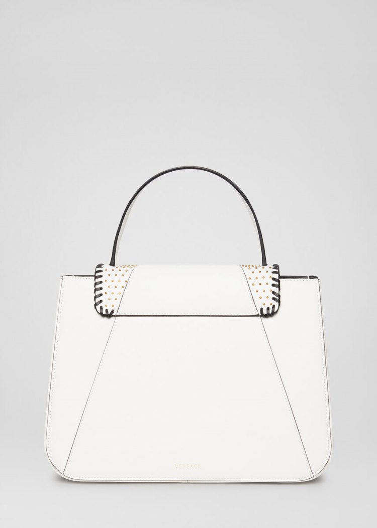 Versace Virtus Western Top Handle Bag Handle Bag γυναικεια ασπρα μαυρα | U7G0BI8