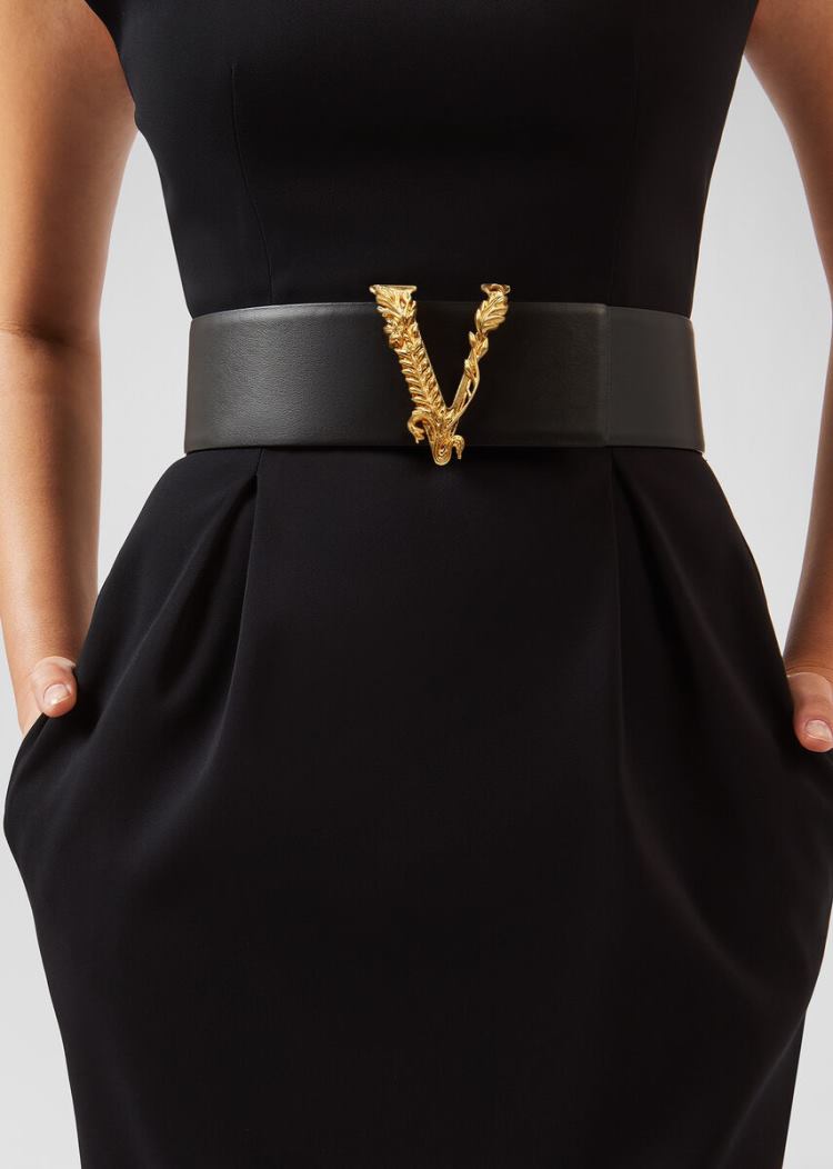 Versace Virtus waist Belt ζωνη γυναικεια μαυρα | DCIGN5U
