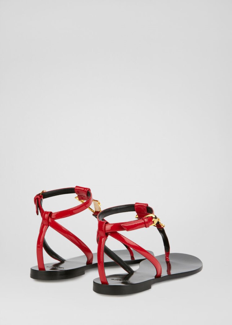 Versace Virtus φλατ Sandals σανδαλια γυναικεια κοκκινα | YSWL04G