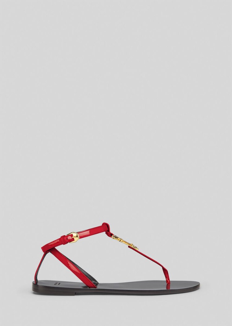 Versace Virtus φλατ Sandals σανδαλια γυναικεια κοκκινα | YSWL04G
