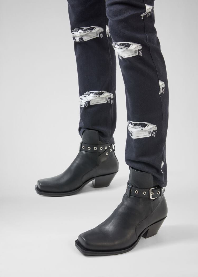 Versace Western Ankle Boots μποτεσ ανδρικα μαυρα | K2JVL4I