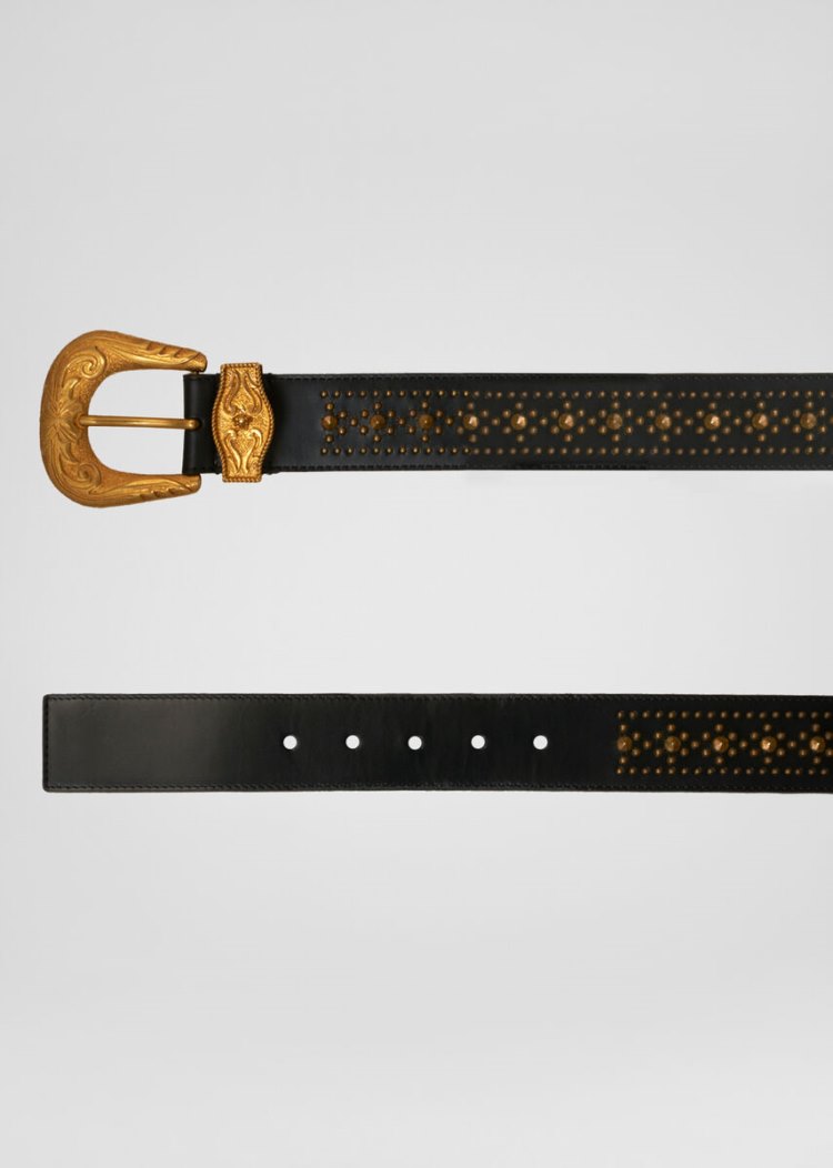 Versace Western Logo Belt ζωνη ανδρικα μαυρα | WCT2TV3