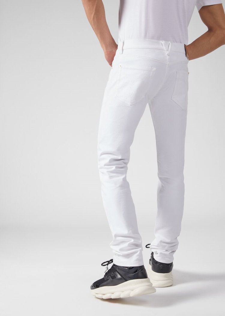 Versace White Jeans τζιν παντελονι ανδρικα ασπρα | Q7R74JV