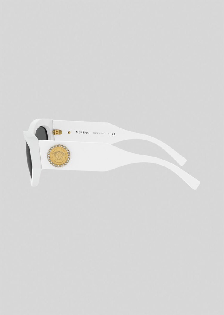 Versace White Medusa Crystal γυαλια ηλιου γυναικεια ασπρα | 0UW6OSO