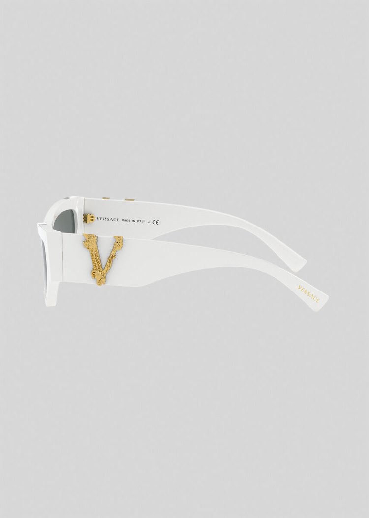 Versace White Virtus Cat-Eye γυαλια ηλιου γυναικεια ασπρα | 8NIAGIN