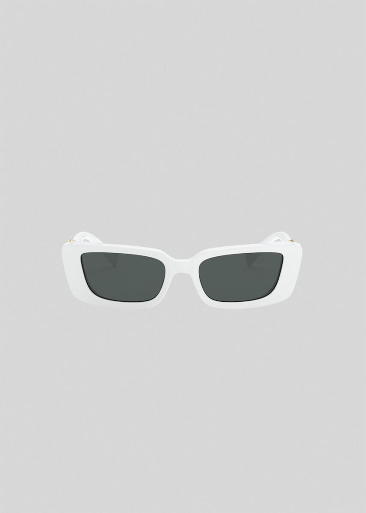Versace White Virtus Rectangular γυαλια ηλιου γυναικεια ασπρα | C5PKD0V