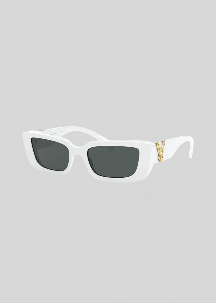 Versace White Virtus Rectangular γυαλια ηλιου γυναικεια ασπρα | C5PKD0V