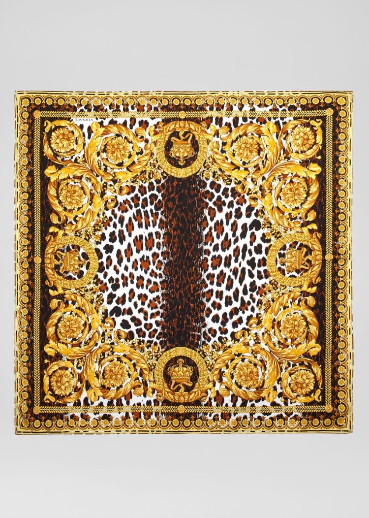 Versace Wild Barocco Print Silk Foulard γυναικεια χρυσο χρωμα | LIPP8N1