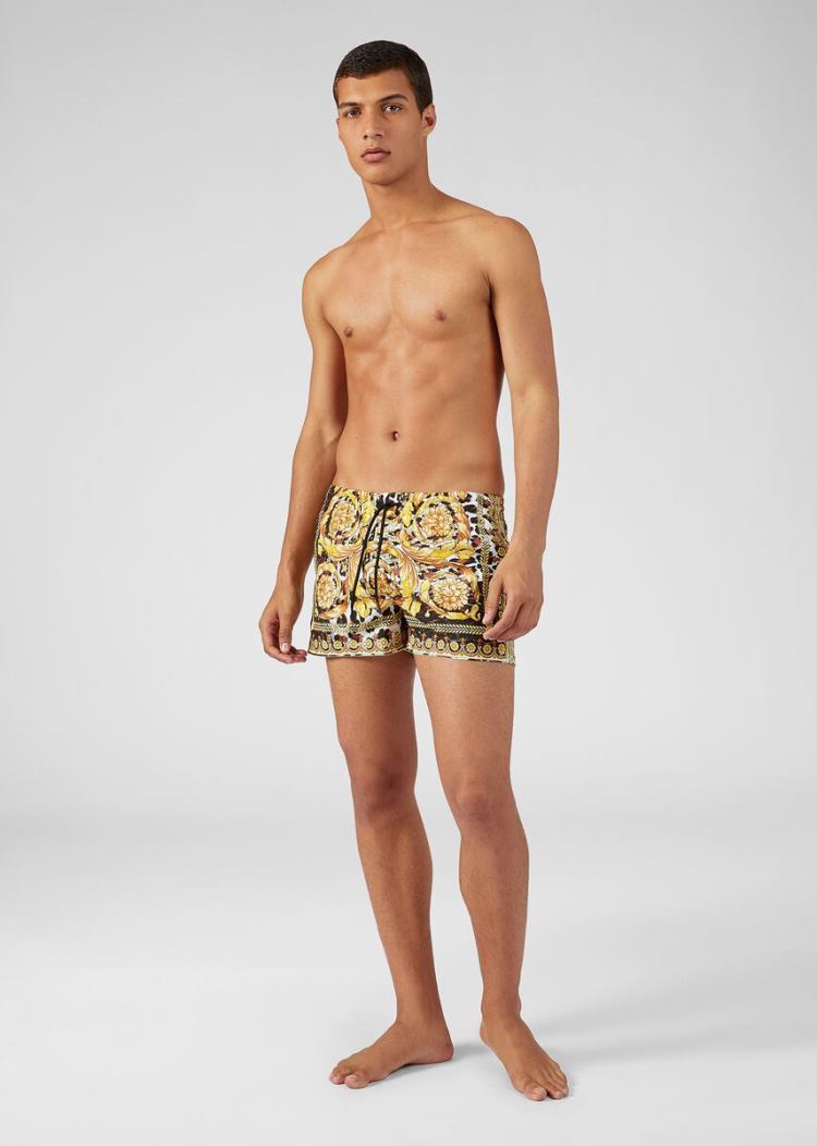 Versace Wild Baroque Print Swim Shorts μαγιό ανδρικα Πολύχρωμο | C1310LU