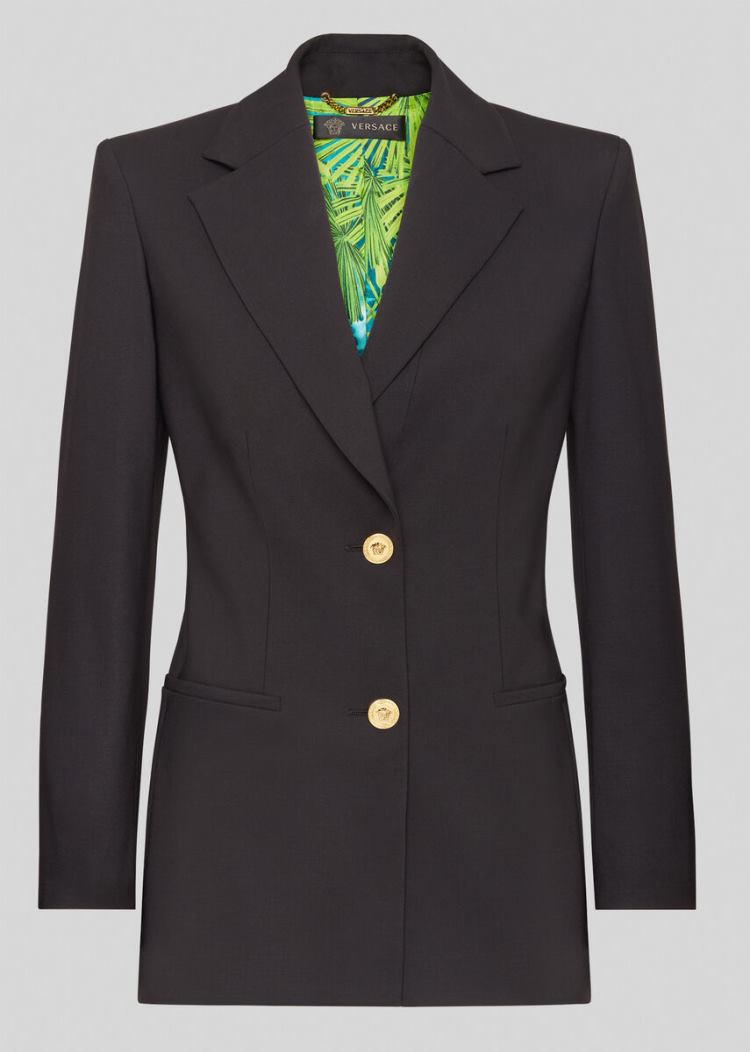 Versace Wool Blazer Μπλέιζερ γυναικεια μαυρα | ATIKY1R