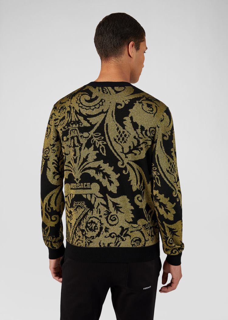 Versace Wool-Blend Barocco πουλοβερ Πουλόβερ ανδρικα λεοπαρ | HVM07JS