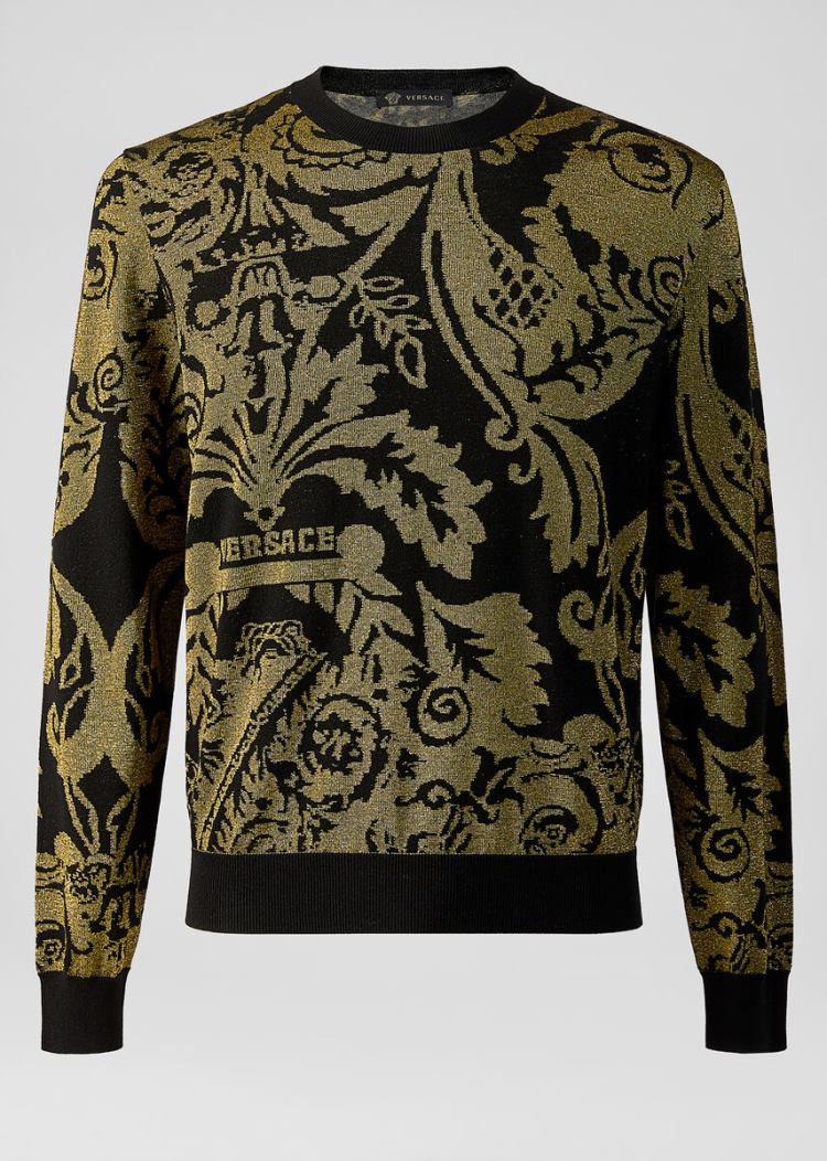 Versace Wool-Blend Barocco πουλοβερ Πουλόβερ ανδρικα λεοπαρ | HVM07JS