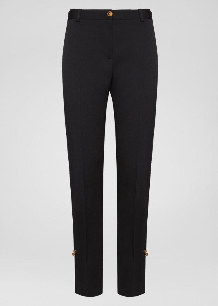Versace Wool Formal Trousers παντελόνι γυναικεια μαυρα | 4YEAXHN