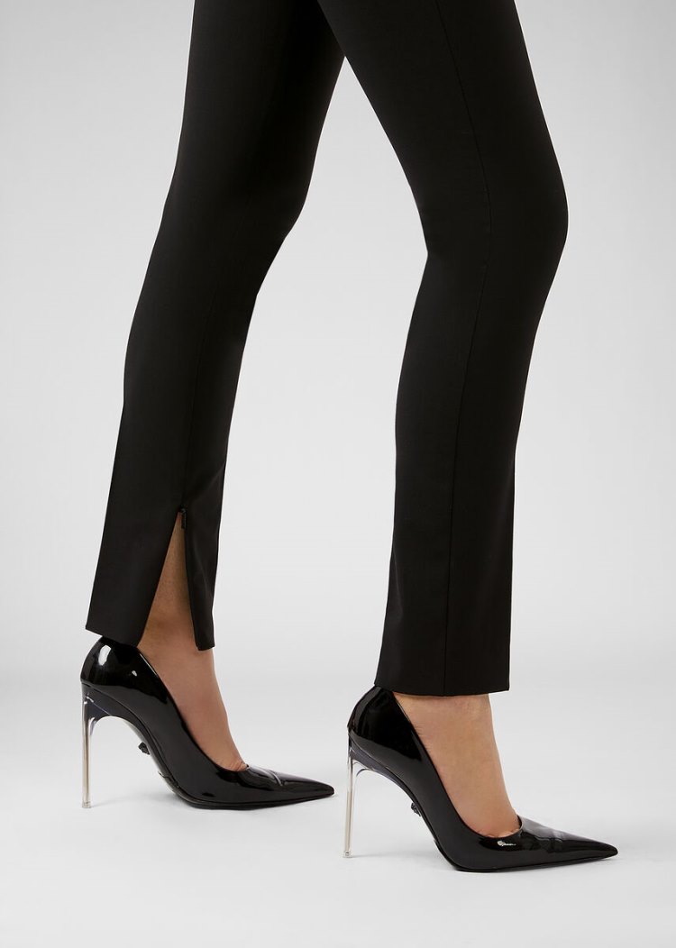 Versace Wool φορεμα Trousers παντελόνι γυναικεια μαυρα | BPIM8OF