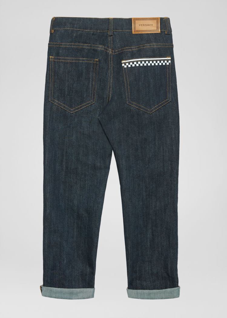 Versace Young 90s Vintage Logo Jeans τζιν παντελονι παιδικα μπλε | NPVAO9P