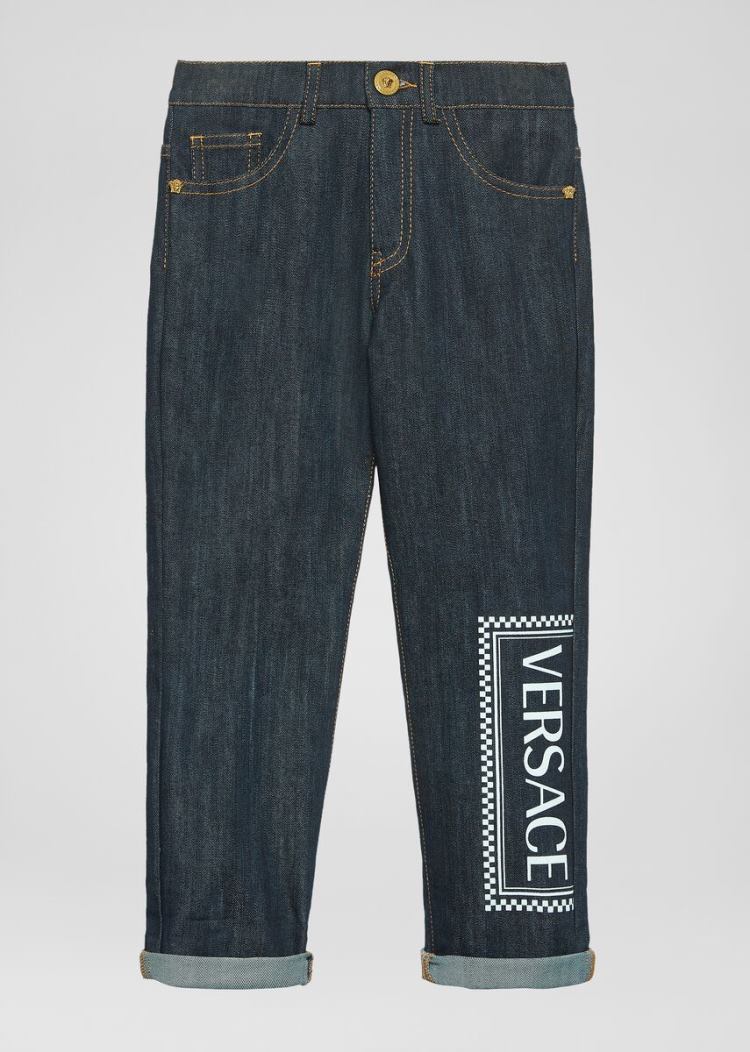 Versace Young 90s Vintage Logo Jeans τζιν παντελονι παιδικα μπλε | NPVAO9P