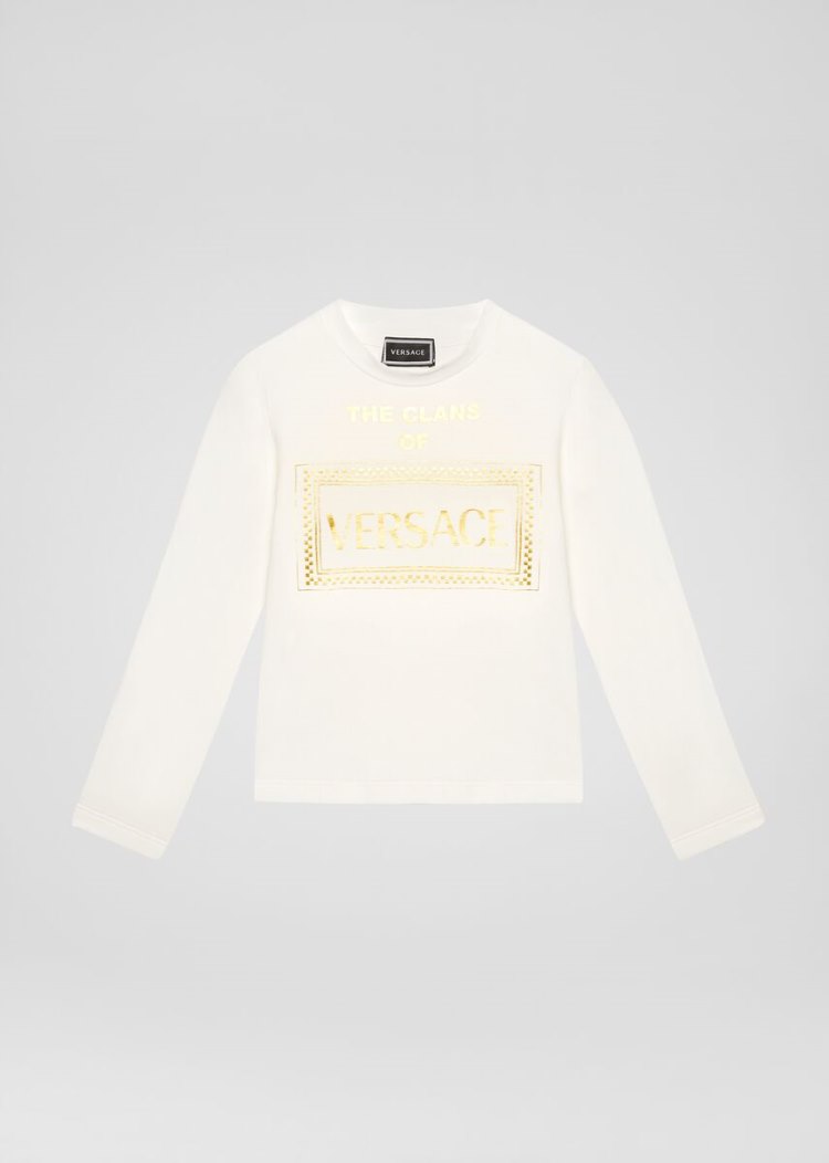 Versace Young 90s Vintage Logo T Shirt μπλουζακια παιδικα ασπρα | R8TIXKT