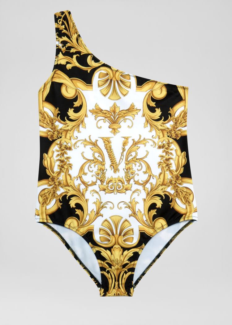Versace Young Barocco Rodeo Print Asymmetric Swimsuit Μαγιό παιδικα Πολύχρωμο | EFRTXP5