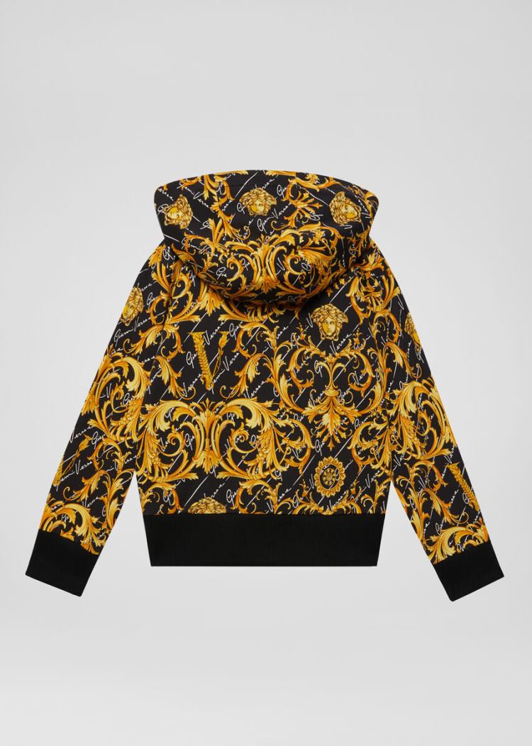 Versace Young Barocco Signature Print Hoodie φουτερ με κουκουλα παιδικα Πολύχρωμο | CUF07XE