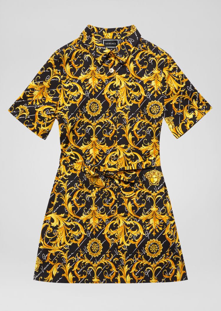 Versace Young Barocco Signature Print Shirt φορεμα φορεμα παιδικα Πολύχρωμο | DTQ57ED