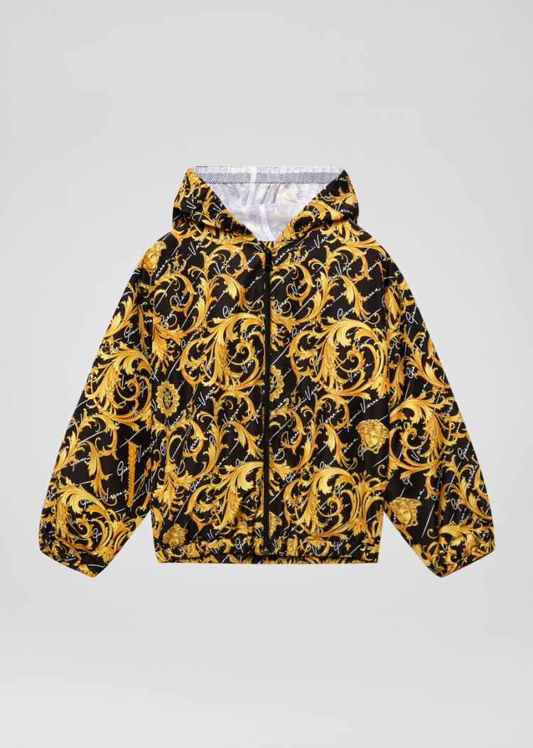 Versace Young Barocco Signature Print Κουκουλοφόρος Jacket μπουφαν παιδικα Πολύχρωμο | 3B5EIOO