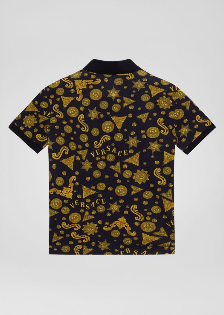 Versace Young Barocco Western Print Polo Shirt μπλουζακια πολο παιδικα Πολύχρωμο | NFMXP34