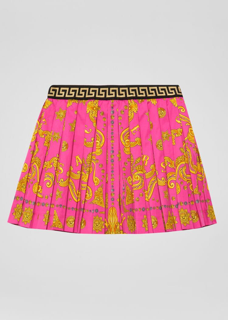 Versace Young Barocco Western Print Skirt φουστεσ παιδικα φουξια ροζ | 5XYUDVB