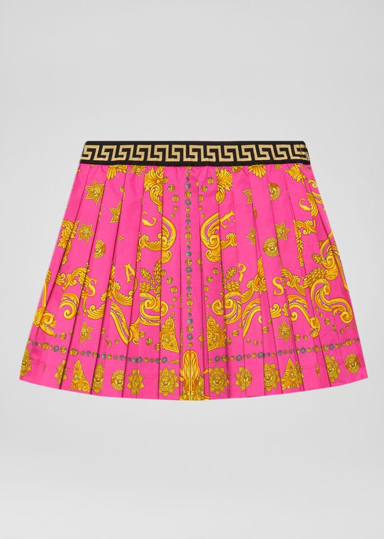 Versace Young Barocco Western Print Skirt φουστεσ παιδικα φουξια ροζ | 5XYUDVB