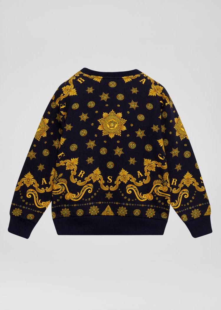 Versace Young Barocco Western Print Sweatshirt φουτερ παιδικα Πολύχρωμο | 7BJ98UV
