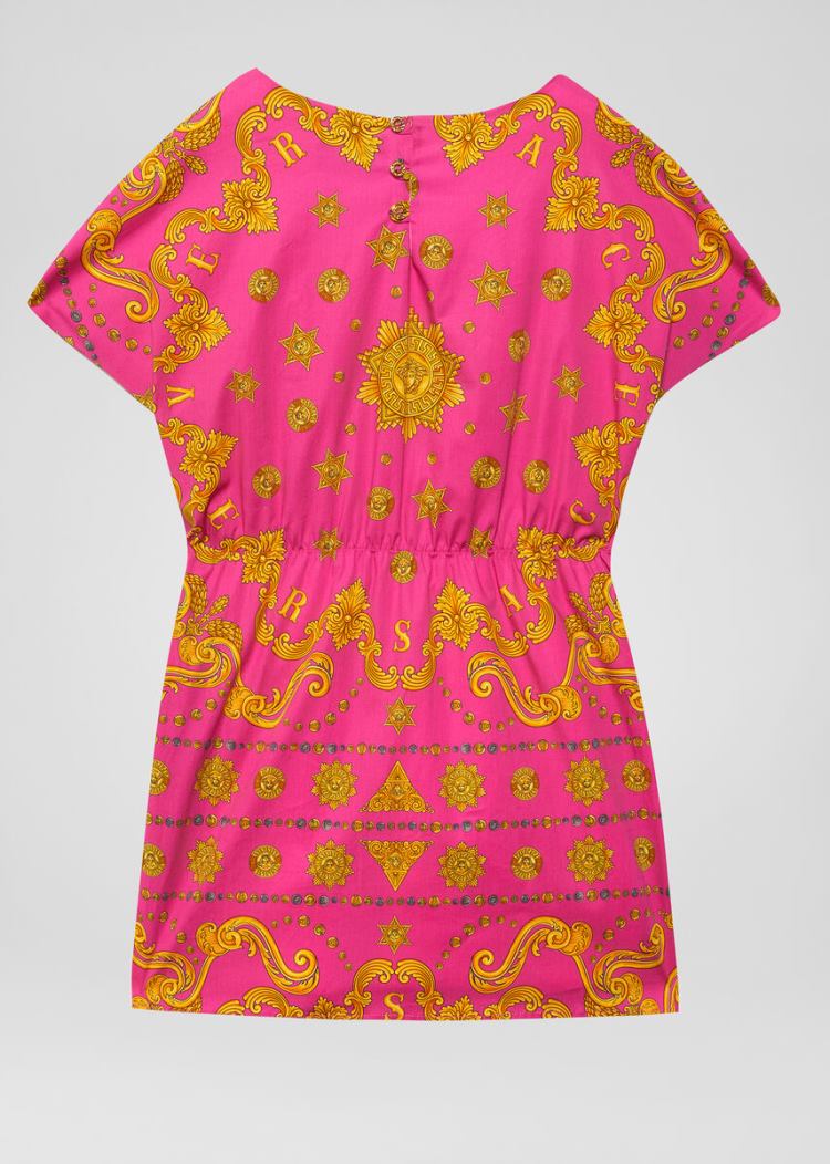 Versace Young Barocco Western Print φορεμα φορεμα παιδικα φουξια ροζ | TPNP1LV