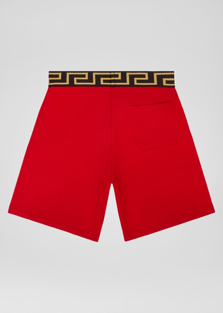 Versace Young Embroidered Patch Shorts σορτσ παιδικα κοκκινα | 81VBX7P