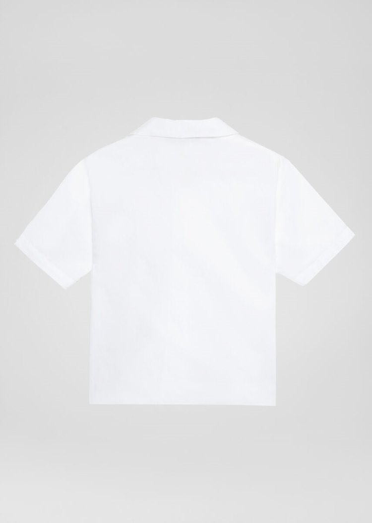 Versace Young GV Signature Motif Shirt πουκαμισα παιδικα ασπρα | W1UTY9S