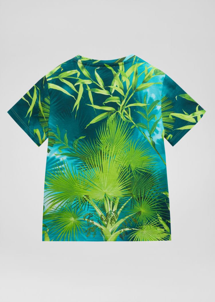 Versace Young Jungle Print Gold Foil Medusa T-shirt μπλουζακια παιδικα Πολύχρωμο | DMCIUAO