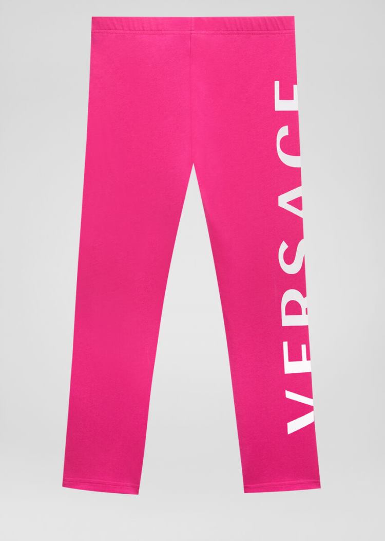 Versace Young Logo Leggings κολαν παιδικα ροζ | X0QD1O0