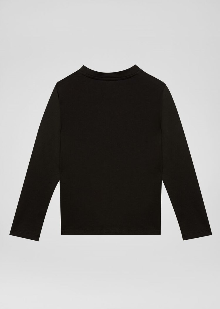 Versace Young Medusa Long Sleeve T Shirt μπλουζακια παιδικα μαυρα | 7LSD1VI