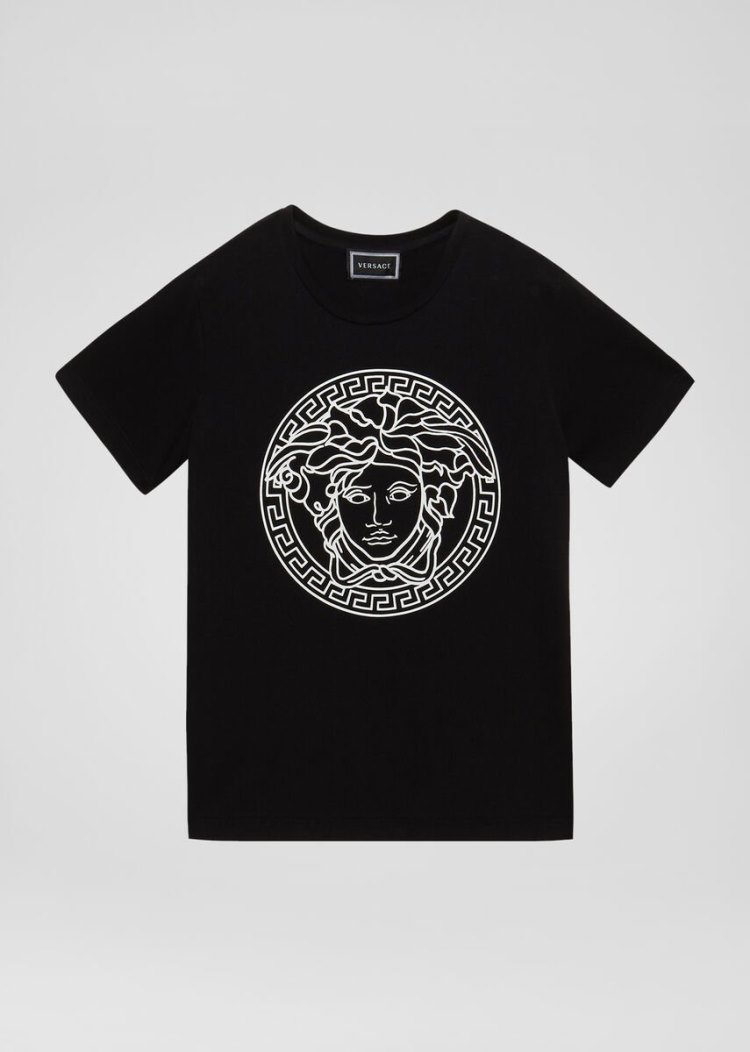 Versace Young Medusa Motif T Shirt μπλουζακια παιδικα μαυρα | WNRVDG8