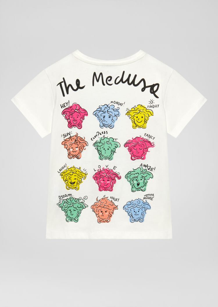 Versace Young Medusa Motif T Shirt μπλουζακια παιδικα ασπρα | X9TW4WG