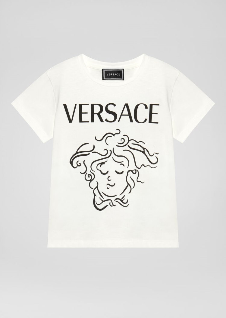 Versace Young Medusa Motif T Shirt μπλουζακια παιδικα ασπρα | X9TW4WG