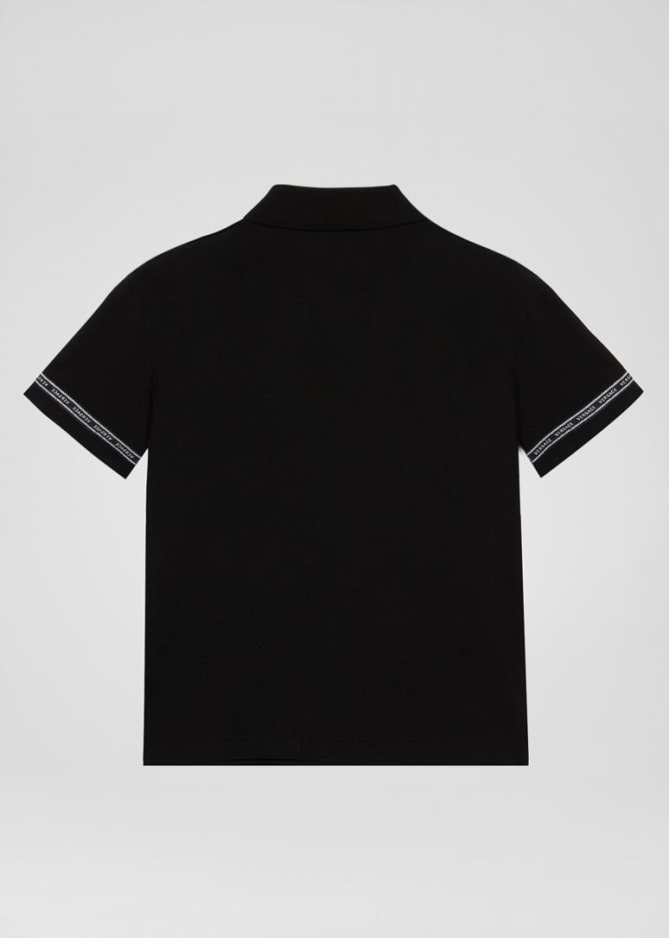 Versace Young Nastro Polo Shirt μπλουζακια πολο παιδικα μαυρα | AKCZ7IQ