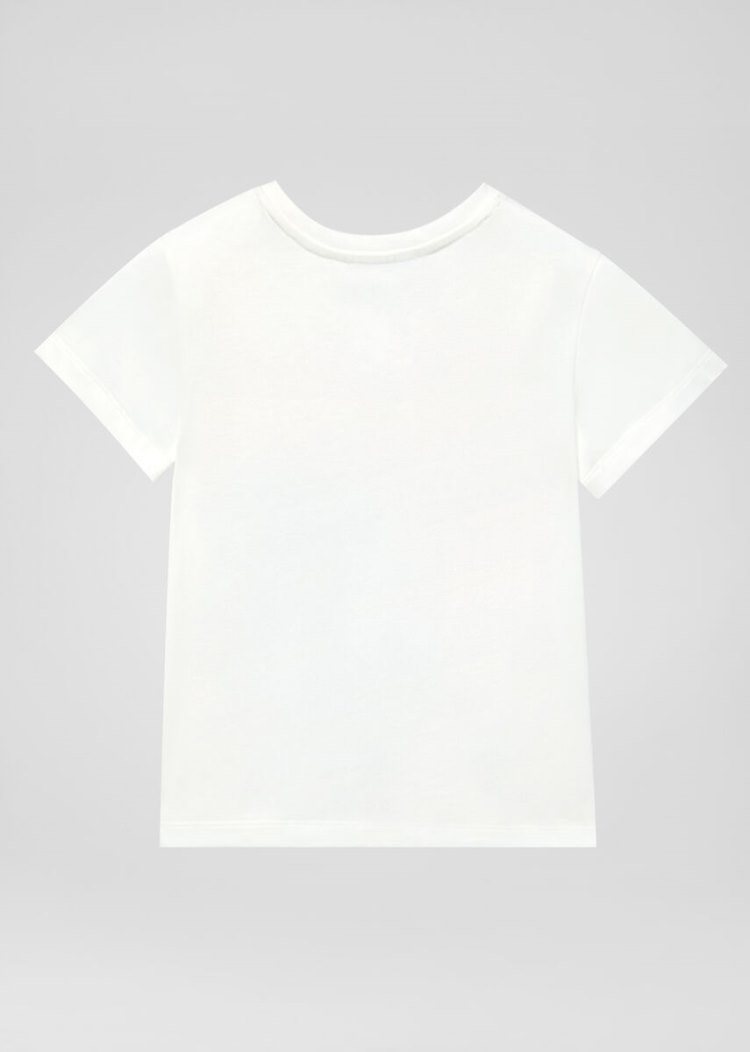 Versace Young Rose Jewel Logo T Shirt μπλουζακια παιδικα ασπρα | GQIAA1N