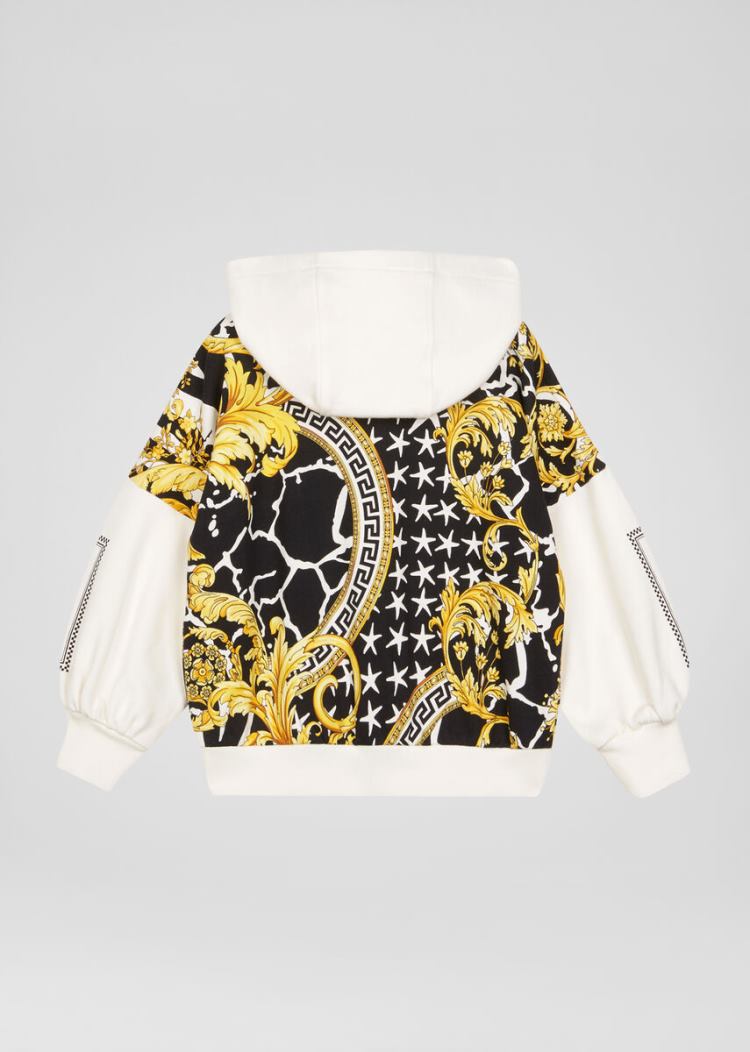 Versace Young Savage Barocco Motif Hoodie φουτερ με κουκουλα παιδικα Πολύχρωμο | MOS789L