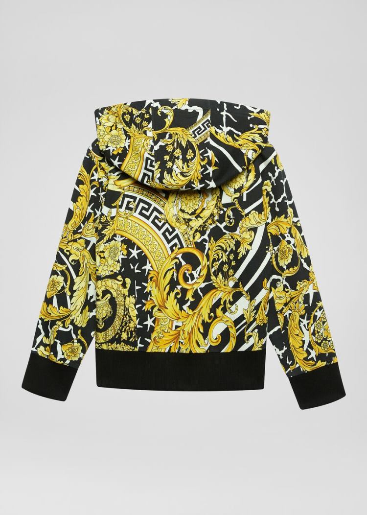 Versace Young Savage Barocco Print Hoodie φουτερ με κουκουλα παιδικα Πολύχρωμο | RAX5AZ3